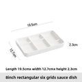 Axyaa Multi-Compartment Ceramic Seasoning Plate with Dipping Sauce, Barbecue Dish- White