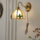 Axyaa Glass Brass Wall Sconce Light Fixture for Dining Living Bathroom Mirror