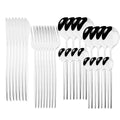 Axyaa 32-Piece Stainless Steel Cutlery Set for Dining Table, Silverware Gift