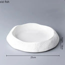 Axyaa Stone Pattern Ceramic Dinner Plate Set