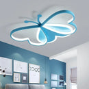 Axyaa Butterfly Kids LED Ceiling Chandelier, Modern Bedroom Decor Lighting