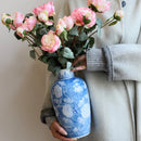 Axyaa Blue & White Chinese Ceramic Vase Decor - Classic Porcelain Design