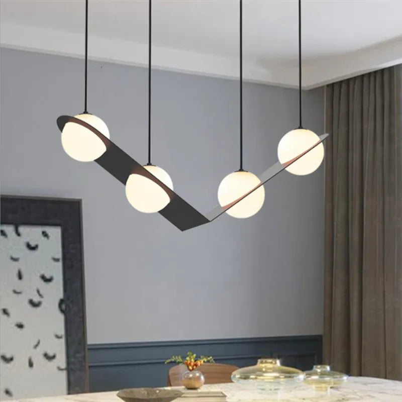 Axyaa Glass Ball Geometric Chandelier for Kitchen Table Decor