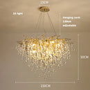 Axyaa Golden Crystal Tear Drop Ceiling Light for Living Room & Bedroom