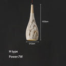 Axyaa Japanese Design Yellow Travertine Pendant Lights for Wabi-Sabi Style Bedroom