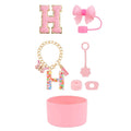 Axyaa 7pcs Cup Set for Stanley Tumbler: Straw, Cover, Cap, Boot, Stopper, Keychain, Sticker