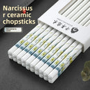 Axyaa Ceramic Chopsticks: Antibacterial, Non-slip, Easy to Clean Tableware