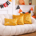 Axyaa Gilded Pumpkin Halloween Pillowcase Set - Orange Festival Decor - Soft Throw Cushion Cover