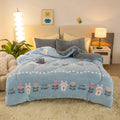 Axyaa Bohemian Floral Comforter: Thick Plush Coral Fleece Quilted Blanket for Autumn/Winter