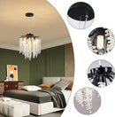 Axyaa Black Tree Branch Crystal Chandelier: Modern Raindrop LED Pendant Light
