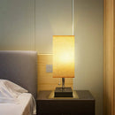 Axyaa Rechargeable Bedside Lamp with Dual USB Ports & Fabric Lampshade