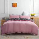 Axyaa Microfiber Duvet Cover Set Solid Color Comfortable Quilt Cover King Twin
