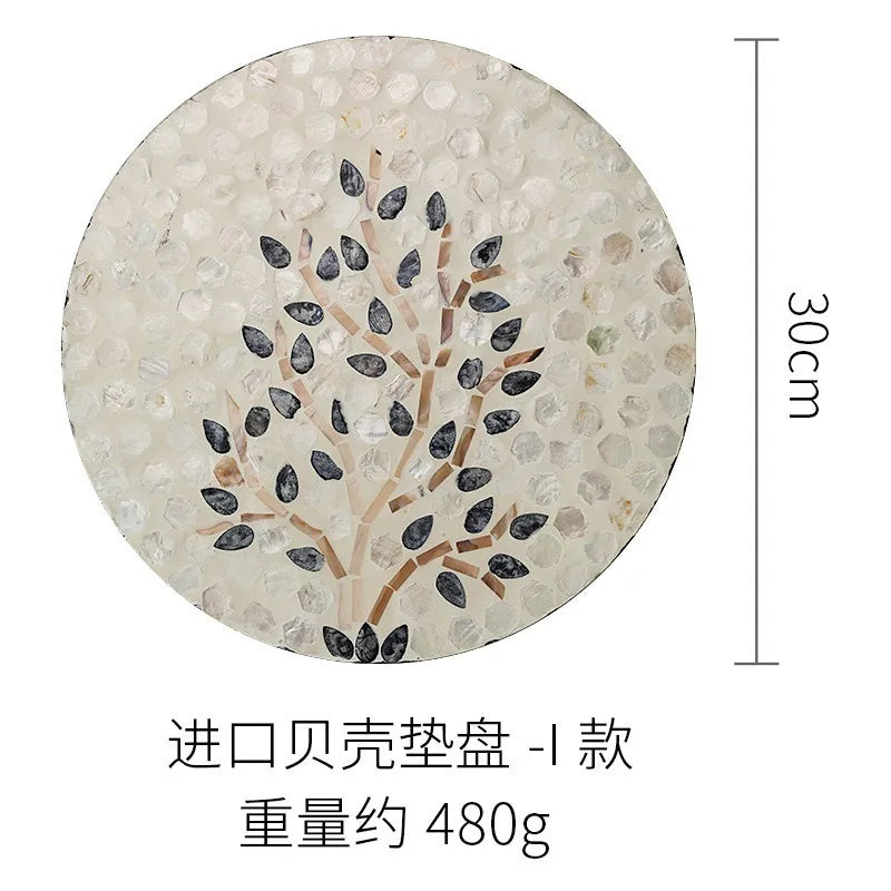 Axya Luxury Colored Shell Insulated Placemat Dinner Plates