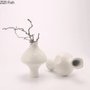 Axyaa Ceramic Vase with Artificial Flowers for Room Aesthetic Decor