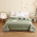 Axyaa Blue Washed Cotton Summer Quilt for Comfortable Skin-Friendly Bedroom