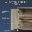 Axyaa Fluted Sideboard Buffet: 56" Modern Credenza with Storage, Doors & Shelves