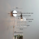 Axyaa Crystal LED Wall Sconce: Modern Silver Iron Metal Bedroom Stair Lamp