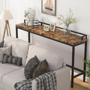 Axyaa Retro Brown Long Narrow Console Entryway Table - 70.9 Inch