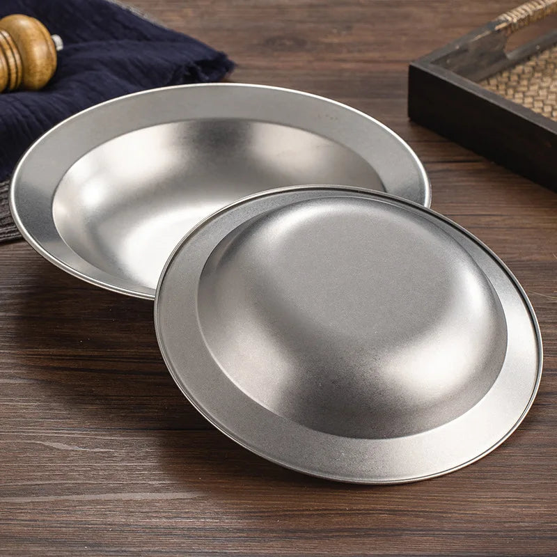 Axyaa Stainless Steel Spaghetti Plate & Fruit Salad Bowl - Kitchen Tools