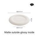 Axyaa White Pearl Dot Ceramic Steak Pasta Dessert Snack Plate Molecular Cuisine Tableware