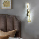 Axyaa Gold Crystal LED Wall Lamp for Bedroom Living Room Decor