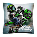 Axyaa Stunt Motorcycle Cartoon Soft Plush Cushion Cover Pillow Case