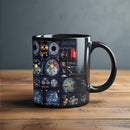Axyaa Aerospace Aircraft Instrument Panels Coffee Mug Black Ceramic Astronaut Gift