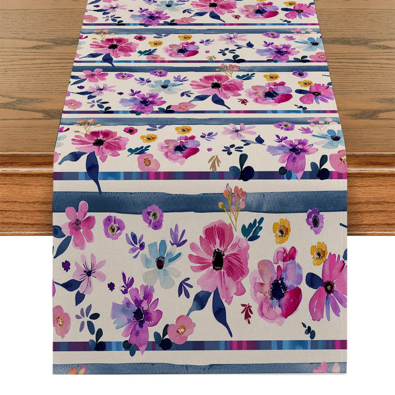 Axyaa Wildflowers Table Runner for Kitchen and Dining Décor