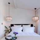 Axyaa French Retro Fabric Pendant Light for Romantic Bedroom Decor