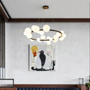 Luxury Glass Ball Ring Chandelier by Axyaa: Adjustable Suspension Lamp with G9 Bulb
