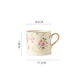 Axyaa European Floral Ceramic Coffee Mug Gold Painted 290ml