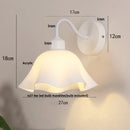 Axyaa Glass Iron LED Wall Sconce Pull Chain Switch Stair Light - White