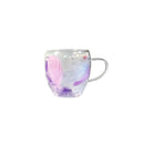 Axyaa Double Wall Glass Coffee Mug with Handles - Clear Milk Cup