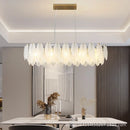 Axyaa Luxury Feather Crystal Chandelier - Cream Style Main Bedroom Lighting