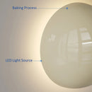 Axyaa Cream Semi-Circular Wall Sconce with LED, Modern Minimalist Bedroom Lighting