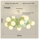 Axyaa Magic Beans Green Leaf Chandelier - Modern French Ceiling LED Hanging Lamp for Kids & Living Room