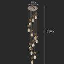 Axyaa Crystal Stair Chandelier: Modern LED Ceiling Light for Living Room