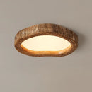 Axyaa Heart Shaped Wood Grain LED Ceiling Light - Nordic Style