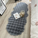 Axyaa Oval Plush Rabbit Fur Mat for Children's Bedside Rug & Living Room Decor