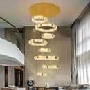 Axyaa Crystal Chandelier Stair Pendant Lamp Living Room Pendant Lights Interior Lighting