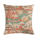 Axyaa Pine Flower Linen Pillow Cover - 45x45cm