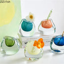 Axyaa Small Mouth Glass Vase: Hydrop n. Vessels for Flowers, Decorative & Dried Flower Arrangement