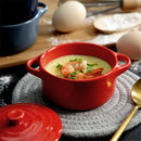 Axyaa 4" Mini Ceramic Double Ear Bowl for Oven Use - Egg Soup & Custard Bowl