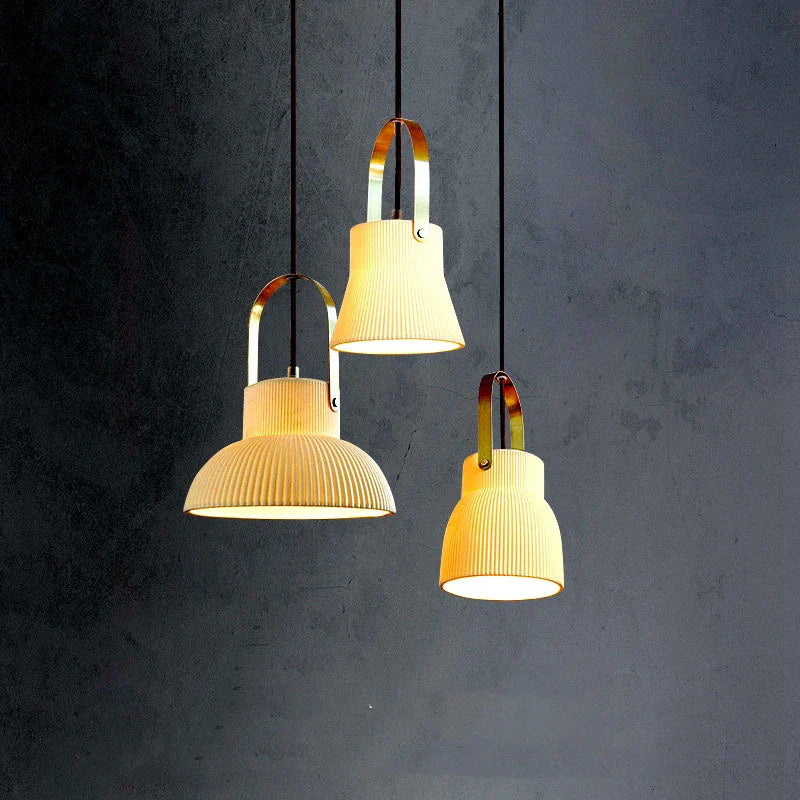 Axyaa Ceramic LED Pendant Lights: Japanese Style, Nordic Design