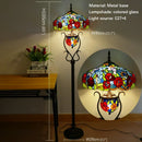 Axyaa Stained Glass Floor Lamp - American Retro Style for Living Room & Bedroom