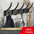 Axyaa Black White Folding Robe Hooks Towel Hanger Wall Rack for Bathroom & Kitchen
