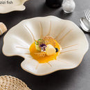 Axyaa Lotus Leaf Ceramic Salad Plate Creative Tableware
