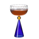 Axyaa Elegant Champagne Coupes with Blue Amber Ball Stem.