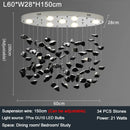 Axyaa LED Glass Ceiling Chandelier for Hotel Lobby Restaurant Art Lighting Fixtures