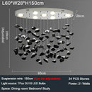 Axyaa LED Glass Crystal Ceiling Chandelier - Designer Art Lighting Fixtures